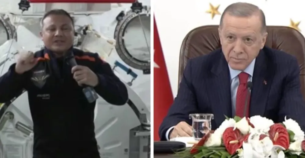 Türk astronot Alper Gezeravcı, uzaydan ilk bağlantısını Cumhurbaşkanı Erdoğan