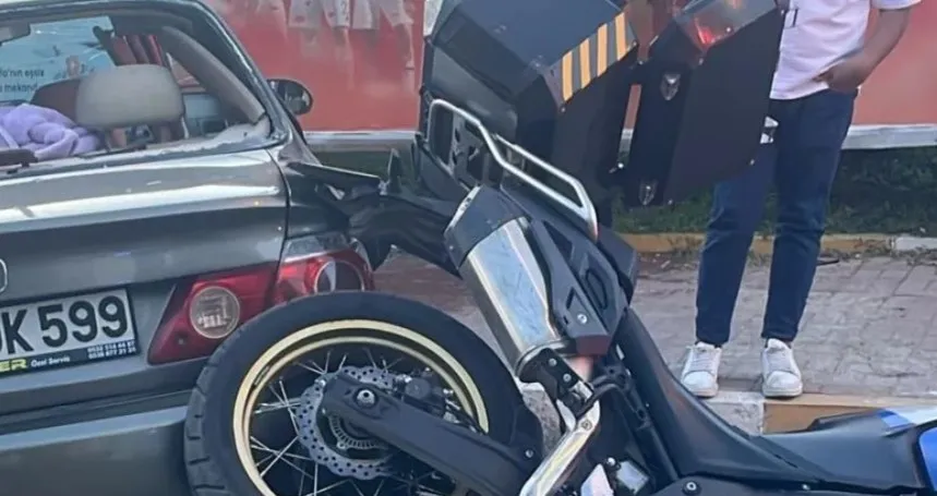 Orman yolunda Otomobil ile motosiklet çarpıştı: 1 yaralı