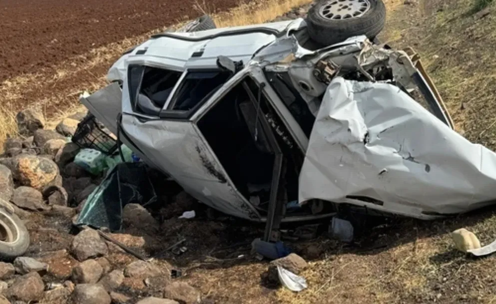 Şanlıurfa Birecik’te otomobil şarampole devrildi